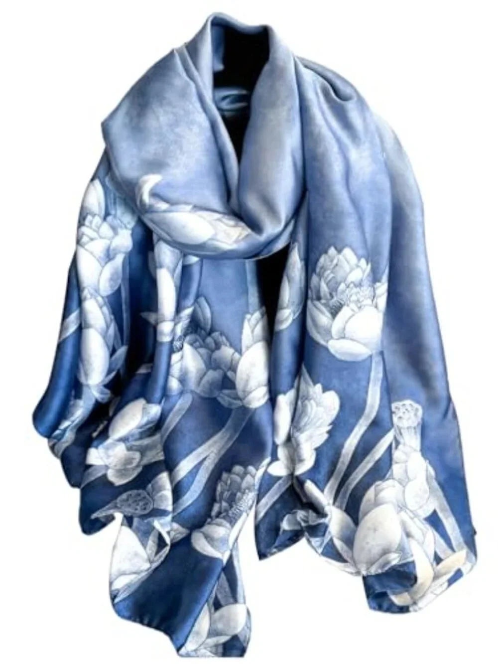100% Mulberry Silk Long Scarf Lightweight Fashion Shawl Wrap